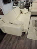 Hukla - Garnitur Sofastyle Leder BelVita Ecru Beige Metall Eckfuß 2 Sofas - 5