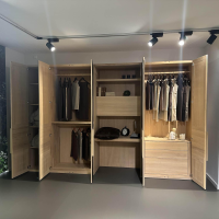 Team 7 - Kleiderschrank Valore Eiche Weißöl Glas Matt Stahl Grau Mit Schminktisch - 8