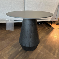 ASCO - Side table Ivy Top sheet steel dark gray textured solid wood cone branded oak black oiled - 3