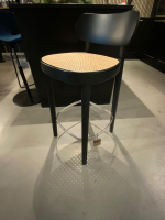 Thonet - Barhocker Gestell Mattlack Schwarz Geflecht Mit Stützgewebe - 3
