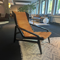 Molteni & C - Sessel D 156 3 Leder Scirocco SD974 Rugine Orange Braun Gestell Massivholz Schwarz Hochglanz Lackiert - 6