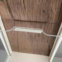 Gwinner - Wohnwand Bohle Lack Weiß Struktureiche Geräuchert mit Beleuchtung - 3