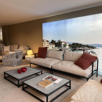 B&B Italia - Elementgruppe Nooch Stoff Lamone Weiß Quadrat Ziegelmuster Profil Lola Weiß Gestell Graphit Lackiert Inklusive Couchtische - 6