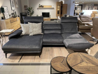Hukla - Ecksofa VS-HU1158 Stoff Belief 20 Anthrazit Füße Metall Schwarz Mit Manueller Kopfpolsterverstellung - 2