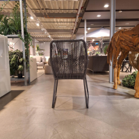 Sit Mobilia - Set of 4 armchairs Allanis Cover fabric Copacabana White Grey 165 Grey Sled base aluminum anthracite - 2