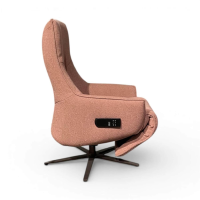 himolla - Sessel 7162 S-Lounger Stoff Q2 Loop Genesis Rosa Orange Sternfuß Metall Schwarz Pulverbeschichtet Inkl. Elektr. Fuß- und Rückenteilverstellung - 3