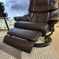Stressless - Sessel Reno L Leder 091 Cori 85 Brown Braun Gestell Classic Holz 11 Wenge Leg Comfort Mit Kabel - 6