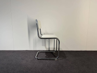 Thonet - Freischwinger Stuhl S43 Decklackiert 9010 Weiss Stahlgestell Verchromt Inklusive Filzgleitern - 4