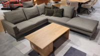 Jori - Ecksofa Tigra Landscape JR 2226 Stoff Siena C0006 Grau Grün Eckfuß Metall Schwarz Lackiert Mit Verstellbarer Armlehne - 7