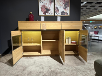 Wöstmann - Highboard Linos 3940 Europäische Wildeiche Massiv Soft Gebürstet Inklusive Beleuchtung Mit Trafo - 7