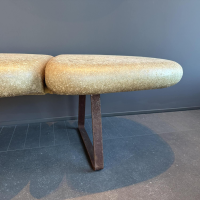 Gardeco - Bank De Papel Solo Sitz Wiederverwerteter Karton Braun Orange Gestell Eisen Oxydiert - 4