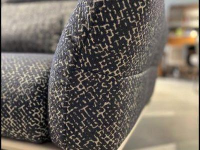 Hülsta - Sofa hs.460 Stoff 08274 Schwarz-Blau Füße Aluminium - 3