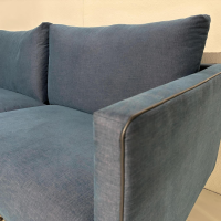 freistil Rolf Benz - Sofa Sob 133/202 fabric 4097 green blue solid steel base black - 4