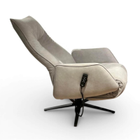 himolla - Sessel 7917 S-Lounger Stoff Aquaclean Silber Grau Sternfuß Metall Schwarz Pulverbeschichtet Inkl. Elektr. Verstellfunktion - 7