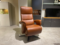 Hukla - Relaxsessel Mondo Casio R Leder Texas Cognac Braun Sternfuß Pulverbeschichtet Schwarz - 5