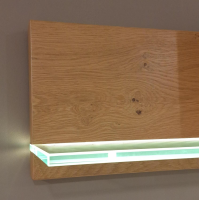 Rietberger Möbelwerke - Wohnwand Lodano Lack Weiß Matt Asteiche Furniert - 11