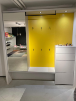 Sudbrock - Garderobe Tando Glattlack 407 Steingrau Weiß Grau Paneel Glattlack 496 Lemon Gelb Mit Beleuchtung - 3