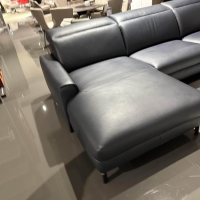 WK Wohnen - Ecksofa WK 660 Venosa LC 300 Leder Montana Night Schwarz Füße Black 01 Inklusive Kissen - 6