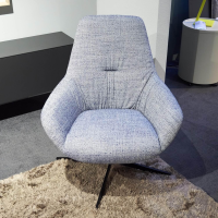 Brune - Sessel Liv 2181 Stoff 3lfm Spring Grau Blau Fußkreuz Stahl Schwarz Matt Pulverbeschichtet Mit Kunststoffgleitern - 6