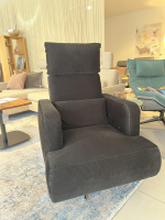 Brühl - Sessel Aoyama Stoff 4490 099 Schwarz 5-Sternfuß Metall Verchromt Drehbar - 5