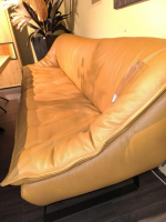 Koinor - Speisegarnitur Alino Leder B Bonito Ocra Gelb Braun Platte Balkeneiche Gestell Flachstahl Und Metall Schwarz Matt - 4