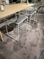 Arco - Essgruppe Slim Und Frame Platte Duramas Semi Massiv Eiche Weiß Geölt Sitzkissen Stoff Grau Gestell Epoxy White Weiß - 2