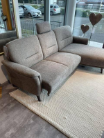 Gruber - Ecksofa Genua Stoff Catania 7 Mode Grau Füße Massivholz Gebeizt Mit Klappbarer Armlehne Und Sitztiefenverstellung - 3
