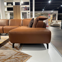 Mondo - Ecksofa Ensemble Sallin Leder Montana Cognac Braun Füße Schwarz - 7