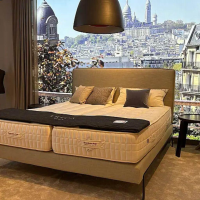 Treca Interiors - Polsterboxspringbett Adonis Stoff Portofino 012 Souris Grau Füße Metall Schwarz - 4