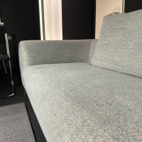 COR - Ecksofa Mell Lounge Stoff 8151 Taubenblau Kufen Metall Chrom Inklusive Kunststoffgleiter - 4