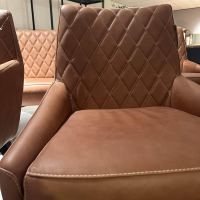 Nouvion - Sitzgruppe Jimmy Bezug Leder Rancho Cognac Braun Gestell Eiche Matt Schwarz - 6