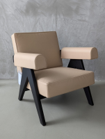 Cassina - Sessel Capitol Complex Armchair Leder Z Natur Beige Gestell Eiche Schwarz Gebeizt - 7