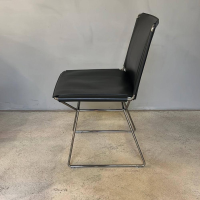 MDF Italia - 4er Set Stuhl Neil Leather And Stool Sattelleder Schwarz Gestell Chrom Schwarz - 8