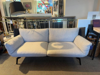 IP Design - Sofa Loft Innen Stoff Star Graphit Grau Außen Leder IP17163-181 Mara Braun Kufe Metall Schwarz Matt - 2