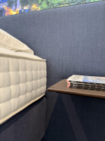 Schramm - Boxspringbett Basis 25B Stoff Nils 450 Denim Mit Keder Grau Kopfteil Paio Leder Provence Schoko Braun Füße Buche Mit Matratze - 5