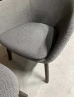 Vitra - Loungesessel Hal Stoff Credo SaltnPepper Grau Gestell Eiche Dunkel Inkl. Hocker - 4