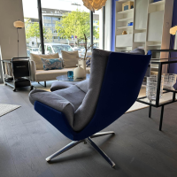 COR - Sessel Cordia Lounge Stoff 10081 Sea Blau Schale Stoff Divina 791 Blau 4-Fuß Gestell Aluminium Poliert Inkl. Hocker - 7