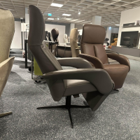 Jori - Relaxsessel Symphony JR 3860 Multi Move Medi Leder Celia Smoke Grau Braun 4 Stern Fuß Gewellt Schwarz Lackiert - 2