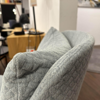 Rom - Sessel Hugo King Stoff Bubble Ice Blau Drehfuß Schwarz - 6