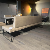 Haas - Bank Columbo Leder Rancho 1805 Fango Beige Metallgestell Rundrohr Schwarz Lackiert - 5