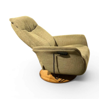 himolla - Sessel 8970 Stratus Easy-Swing Stoff Aquaclean Tibet Grün Tellerfuß Holzoptik Inkl. Aufstehhilfe - 3