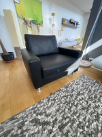 E. Schillig - Sessel Concept Plus M Leder L130 Schwarz Füße Aluminium Matt - 4