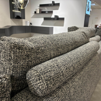 WK Wohnen - Sofa WK 590 Stoff Nizza 92 Stahl Grau Metallkufe U Flach Schwarz - 4