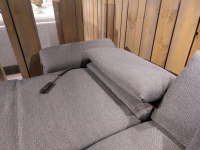 Global - Ecksofa Gotera Stoff Twice Dark Grey Grau Füße Chrom Glänzend Mit Teilmotorischer Schlaffunktion - 2