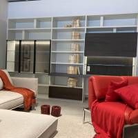 Molteni & C - Wohnwand 505 Kalkweiß Ulme Dunkel Formprofil Zinnfarbig - 3