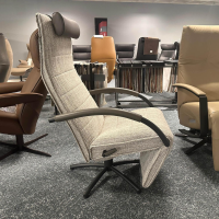 Jori - Relaxsessel Mensana JR 7260 Mono Move Medi Stoff Dodo C0207 Creme Hellgrau Meliert 5 Sternfuß Dunkelgrau Lackiert - 7