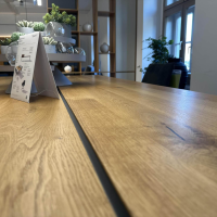 Team 7 - Esstisch Platte Eiche Wild Natur Geölt Gestell Metallkufe Schwarz Matt Pulverbeschichtet Mit Einlegeplatte - 3