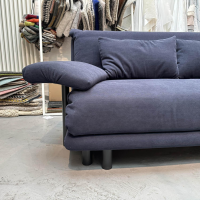 Ligne Roset - Schlafsofa Multy 3-Sitzer Stoff Amalfi Dark Blue Blau Gestell Anthrazit Inkl. Armlehnen - 3
