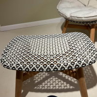 DEDON - Hochlehnsessel Mbrace Stoff A 462 Cool Sage Grau Fasergeflecht Pepper Füße Teak Inklusive Hocker Und Kissen - 11