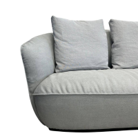 Walter Knoll - Sofa Ishino 2,5-Sitzer Stoff Puro 7754 Silver Grau Sockel Schwarz Lackiert - 6